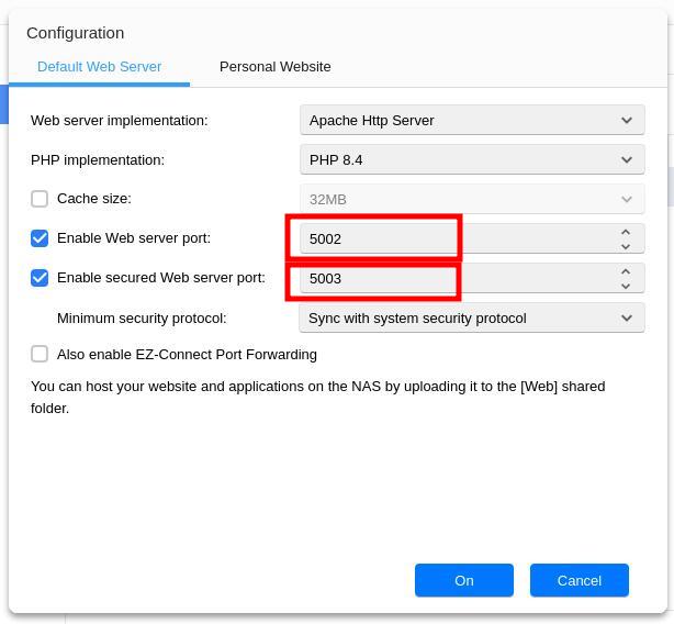 Screenshot of the Web Center, Implementation